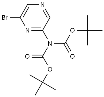 Imidodicarbonic acid, 2-(6-bromo-2-pyrazinyl)-, 1,3-bis(1,1-dimethylethyl) ester Structure