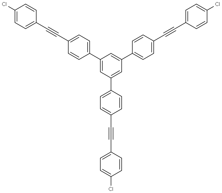 4,4''-Bis((4-chlorophenyl)ethynyl)-5'-(4-((4-chlorophenyl)ethynyl)phenyl)-1,1':3',1''-terphenyl Structure