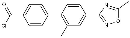 [1,1'-Biphenyl]-4-carbonyl chloride, 2'-methyl-4'-(5-methyl-1,2,4-oxadiazol-3-yl)- Structure