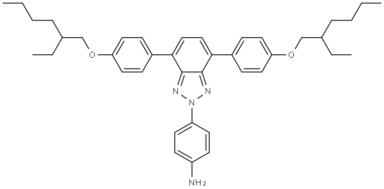 4-(4,7-bis(4-((2-ethylhexyl)oxy)phenyl)-2H-benzo[d][1,2,3]triazol-2-yl)aniline Structure