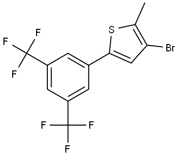 Thiophene, 5-[3,5-bis(trifluoromethyl)phenyl]-3-bromo-2-methyl- Structure