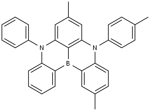 5H,9H-[1,4]Benzazaborino[2,3,4-kl]phenazaborine, 2,7-dimethyl-5-(4-methylphenyl)-9-phenyl- Structure