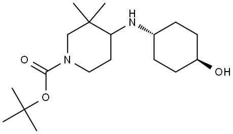 tert-butyl 4-(((1r,4r)-4-hydroxycyclohexyl)amino)-3,3-dimethylpiperidine-1-carboxylate Structure