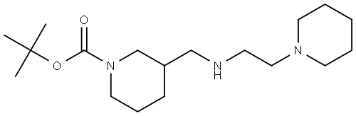 tert-butyl 3-(((2-(piperidin-1-yl)ethyl)amino)methyl)piperidine-1-carboxylate Structure