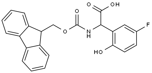 2-((((9H-fluoren-9-yl)methoxy)carbonyl)amino)-2-(5-fluoro-2-hydroxyphenyl)acetic acid Structure