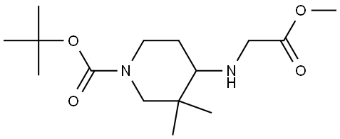 tert-butyl 4-((2-methoxy-2-oxoethyl)amino)-3,3-dimethylpiperidine-1-carboxylate Structure