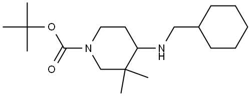 tert-butyl 4-((cyclohexylmethyl)amino)-3,3-dimethylpiperidine-1-carboxylate Structure