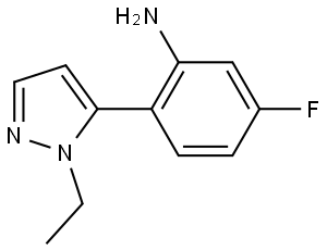 2-(1-Ethyl-1H-pyrazol-5-yl)-5-fluorobenzenamine Structure