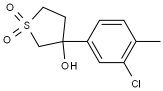 Thiophene-3-ol, 3-(3-chloro-4-methylphenyl)tetrahydro-, 1,1-dioxide Structure