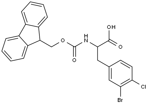 N-Fmoc-3-bromo-4-chloro-DL-phenylalanine Structure