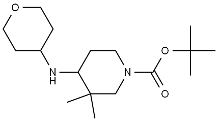 tert-butyl 3,3-dimethyl-4-((tetrahydro-2H-pyran-4-yl)amino)piperidine-1-carboxylate Structure