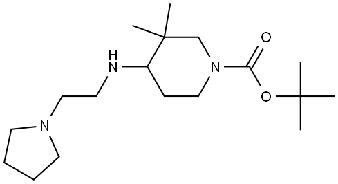 tert-butyl 3,3-dimethyl-4-((2-(pyrrolidin-1-yl)ethyl)amino)piperidine-1-carboxylate Structure