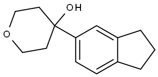 4-(2,3-dihydro-1H-inden-5-yl)tetrahydro-2H-pyran-4-ol Structure