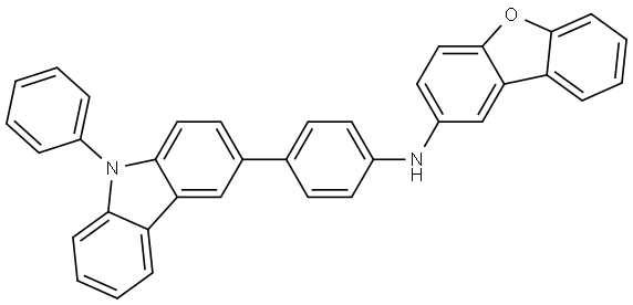 N-(4-(9-Phenyl-9H-carbazol-3-yl)phenyl)dibenzo[b,d]furan-2-amine Structure