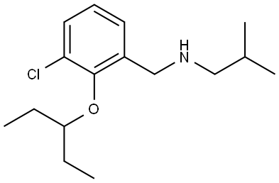 3-Chloro-2-(1-ethylpropoxy)-N-(2-methylpropyl)benzenemethanamine Structure