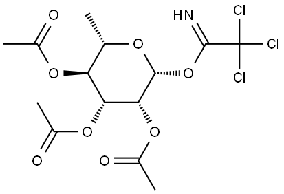 β-L-Mannopyranose, 6-deoxy-, 2,3,4-triacetate 1-(2,2,2-trichloroethanimidate) Structure