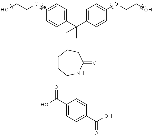 1,4-Benzenedicarboxylic acid, polymer with hexahydro-2H-azepin-2-one and .alpha.,.alpha.'-[(1-methylethylidene)di-4,1-phenylene]bis[.omega.-hydroxypoly(oxy-1,2-ethanediyl)] Structure