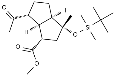 METHYL (1S,3R,3AR,6R,6AR)-6-ACETYL-3-{[TERT-BUTYL(DIMETHYL)SILYL]OXY}-3-METHYLOCTAHYDRO-1-PENTALENECARBOXYLATE Structure