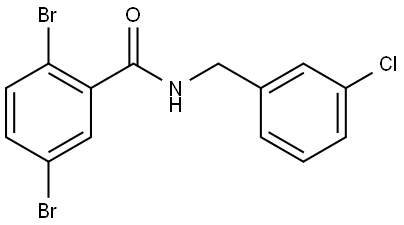 2,5-Dibromo-N-[(3-chlorophenyl)methyl]benzamide Structure