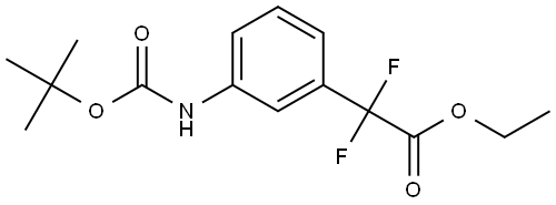 Benzeneacetic acid, 3-[[(1,1-dimethylethoxy)carbonyl]amino]-α,α-difluoro-, ethyl ester Structure