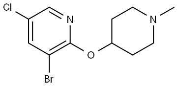 3-Bromo-5-chloro-2-[(1-methyl-4-piperidinyl)oxy]pyridine Structure