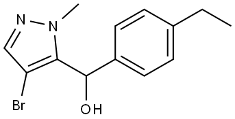 (4-bromo-1-methyl-1H-pyrazol-5-yl)(4-ethylphenyl)methanol Structure