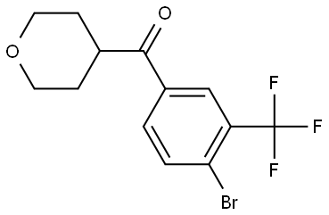 4-Bromo-3-(trifluoromethyl)phenyl](tetrahydro-2H-pyran-4-yl)methanone Structure