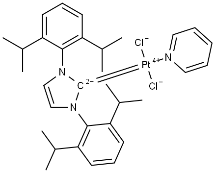 Platinum,[1,3-bis[2,6-bis(1-methylethyl)phenyl]-1,3-dihydro-2H-imidazol-2-ylidene]dichloro(pyridine)-, (SP-4-1)- (ACI) Structure