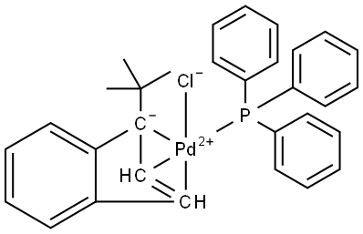 Palladium, chloro[(1,2,3-η)-1-(1,1-dimethylethyl)-1H-inden-1-yl](triphenylphosphine)- (ACI) Structure