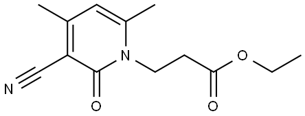 1(2H)-Pyridinepropanoic acid, 3-cyano-4,6-dimethyl-2-oxo-, ethyl ester Structure