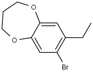 7-Bromo-8-ethyl-3,4-dihydro-2H-1,5-benzodioxepin Structure