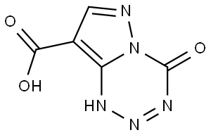 4-oxo-3,4-dihydropyrazolo[5,1-d][1,2,3,5]tetrazine-8-carboxylic acid 구조식 이미지