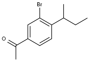 1-[3-Bromo-4-(1-methylpropyl)phenyl]ethanone Structure