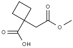 1-(2-methoxy-2-oxo-ethyl)cyclobutanecarboxylic acid - [M83675] Structure