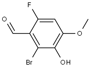 2-Bromo-6-fluoro-3-hydroxy-4-methoxybenzaldehyde Structure