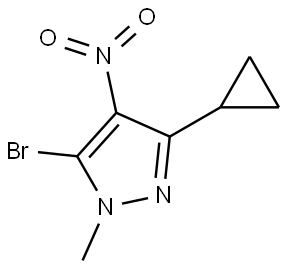 5-bromo-3-cyclopropyl-1-methyl-4-nitropyrazole Structure