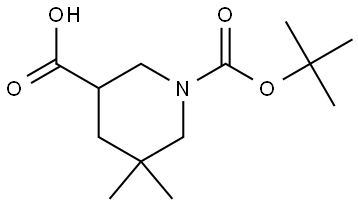 5,5-Dimethyl-piperidine-1,3-dicarboxylic acid 1-tert-butyl ester Structure