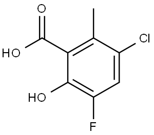 3-Chloro-5-fluoro-6-hydroxy-2-methylbenzoic acid Structure