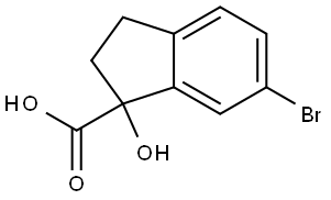 1H-Indene-1-carboxylic acid, 6-bromo-2,3-dihydro-1-hydroxy- Structure