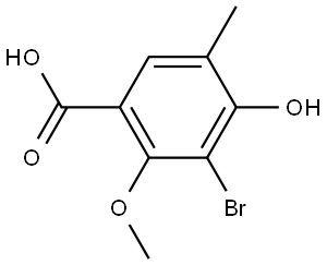 3-Bromo-4-hydroxy-2-methoxy-5-methylbenzoic acid Structure