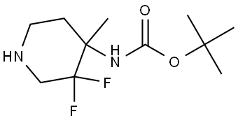 Carbamic acid, N-(3,3-difluoro-4-methyl-4- piperidinyl)-,1,1-dimethylethyl ester Structure