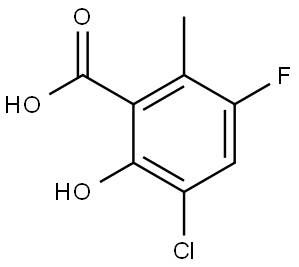 3-Chloro-5-fluoro-2-hydroxy-6-methylbenzoic acid Structure