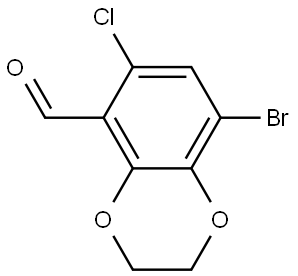 8-Bromo-6-chloro-2,3-dihydro-1,4-benzodioxin-5-carboxaldehyde Structure