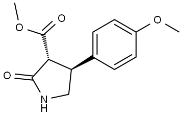 methyl (3R,4S)-4-(4-methoxyphenyl)-2-oxo-pyrrolidine-3-carboxylate 구조식 이미지