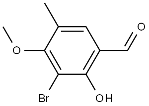 3-Bromo-2-hydroxy-4-methoxy-5-methylbenzaldehyde 구조식 이미지