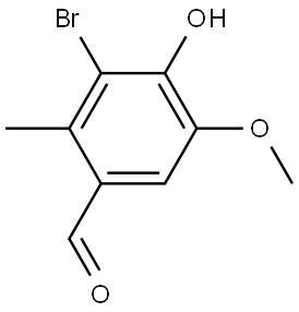 3-Bromo-4-hydroxy-5-methoxy-2-methylbenzaldehyde 구조식 이미지