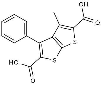 Thieno[2,3-b]thiophene-2,5-dicarboxylic acid, 3-methyl-4-phenyl- Structure