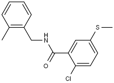 2-Chloro-N-[(2-methylphenyl)methyl]-5-(methylthio)benzamide Structure