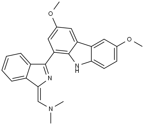 (1Z)-1-[3-(3,6-Dimethoxy-9H-carbazol-1-yl)-1H-isoindol-1-ylidene]-N,N-dimethylme… Structure