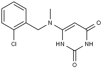 2,4(1H,3H)-Pyrimidinedione, 6-[[(2-chlorophenyl)methyl]methylamino]- Structure